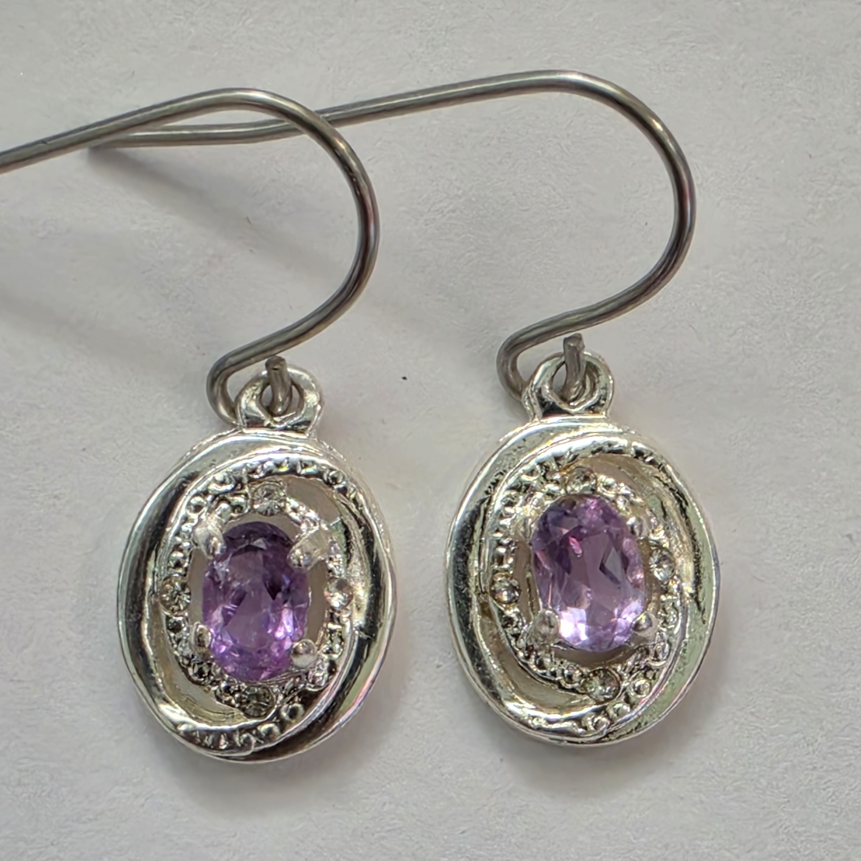 No Reserve Natural Amethyst Earrings