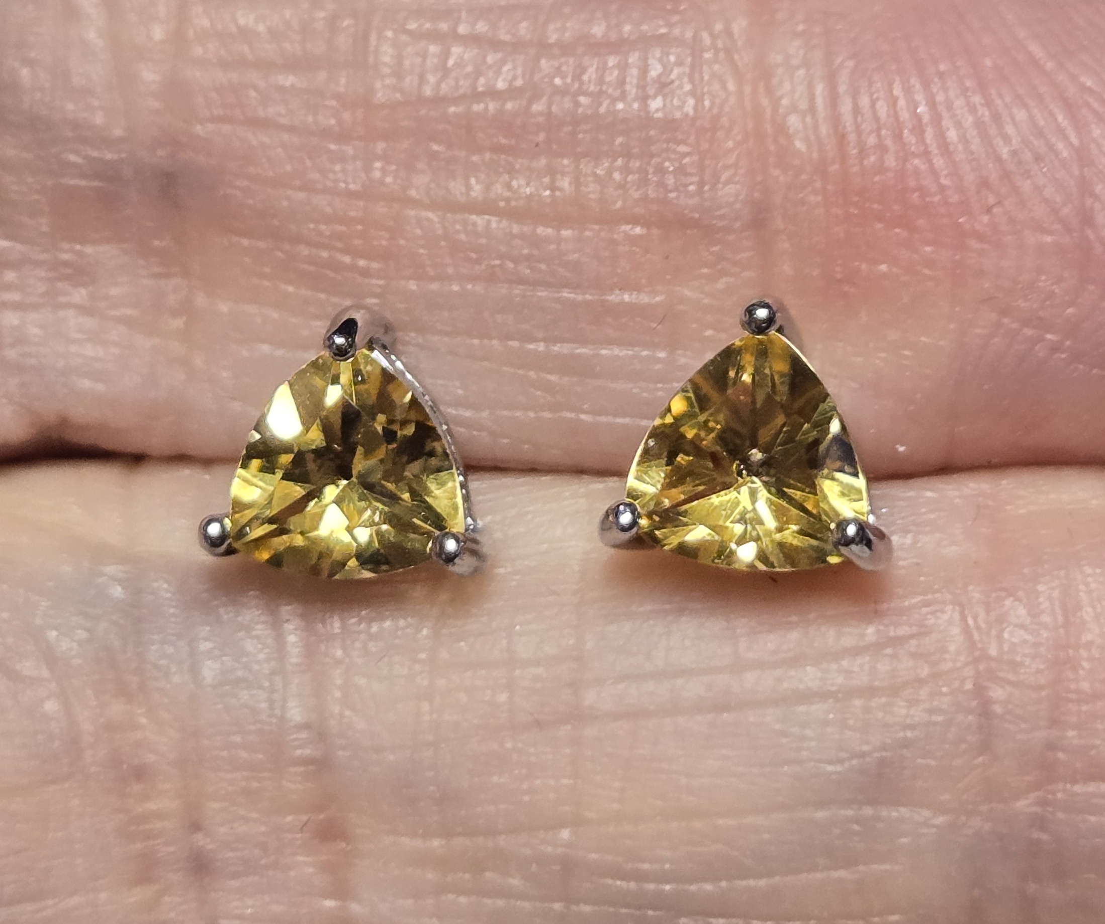 No Reserve Natural Citrine & Zircon Earrings
