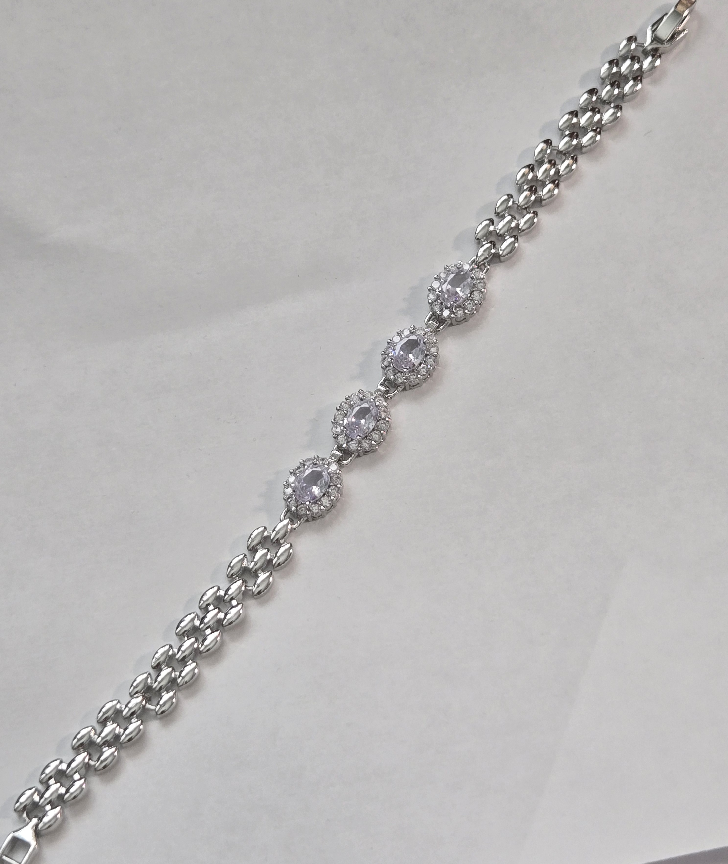 No Reserve White Topaz Tennis Bracelet