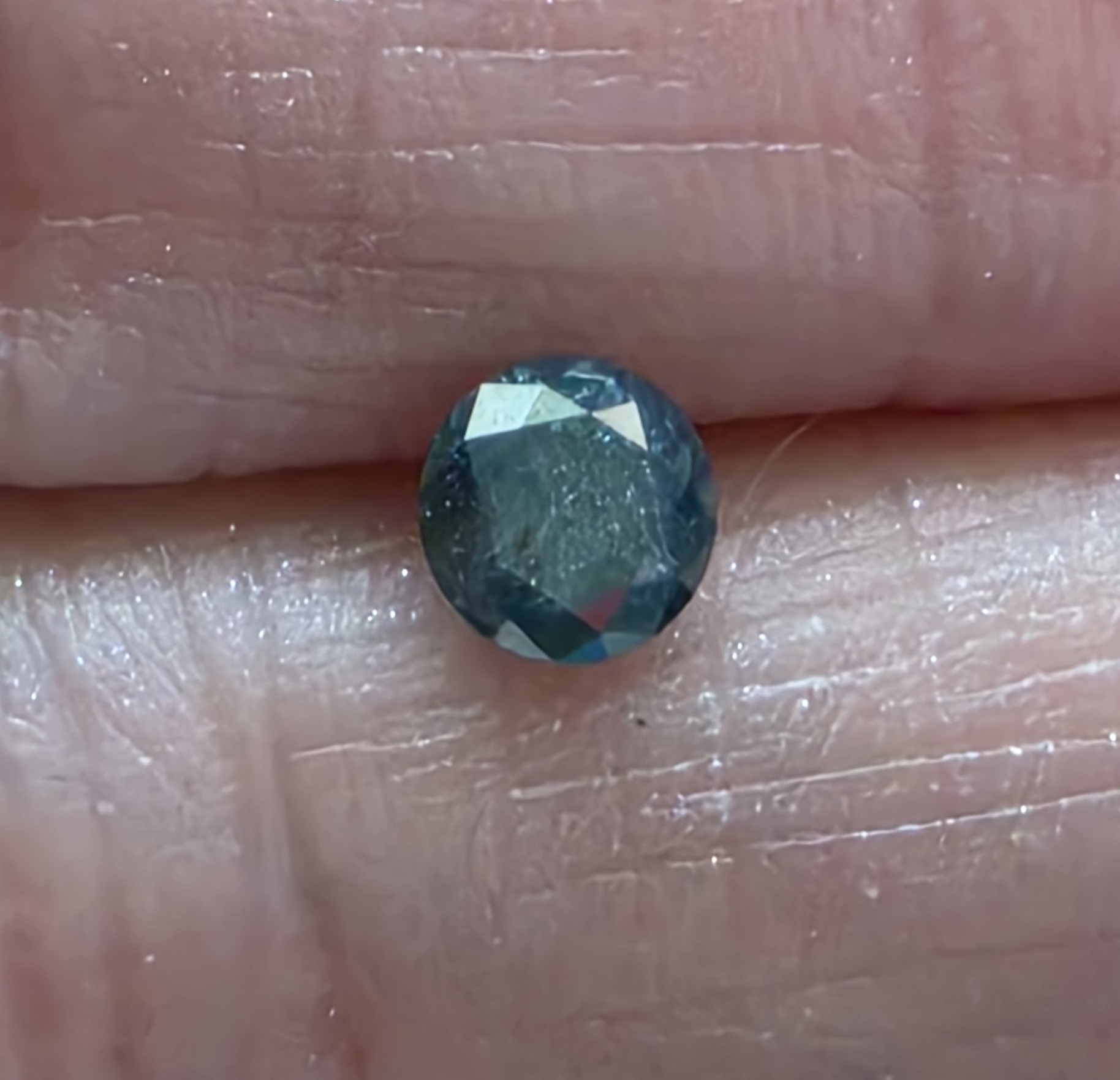 No Reserve .47 ct Natural Blue Diamond Round Cut Loose Gemstone