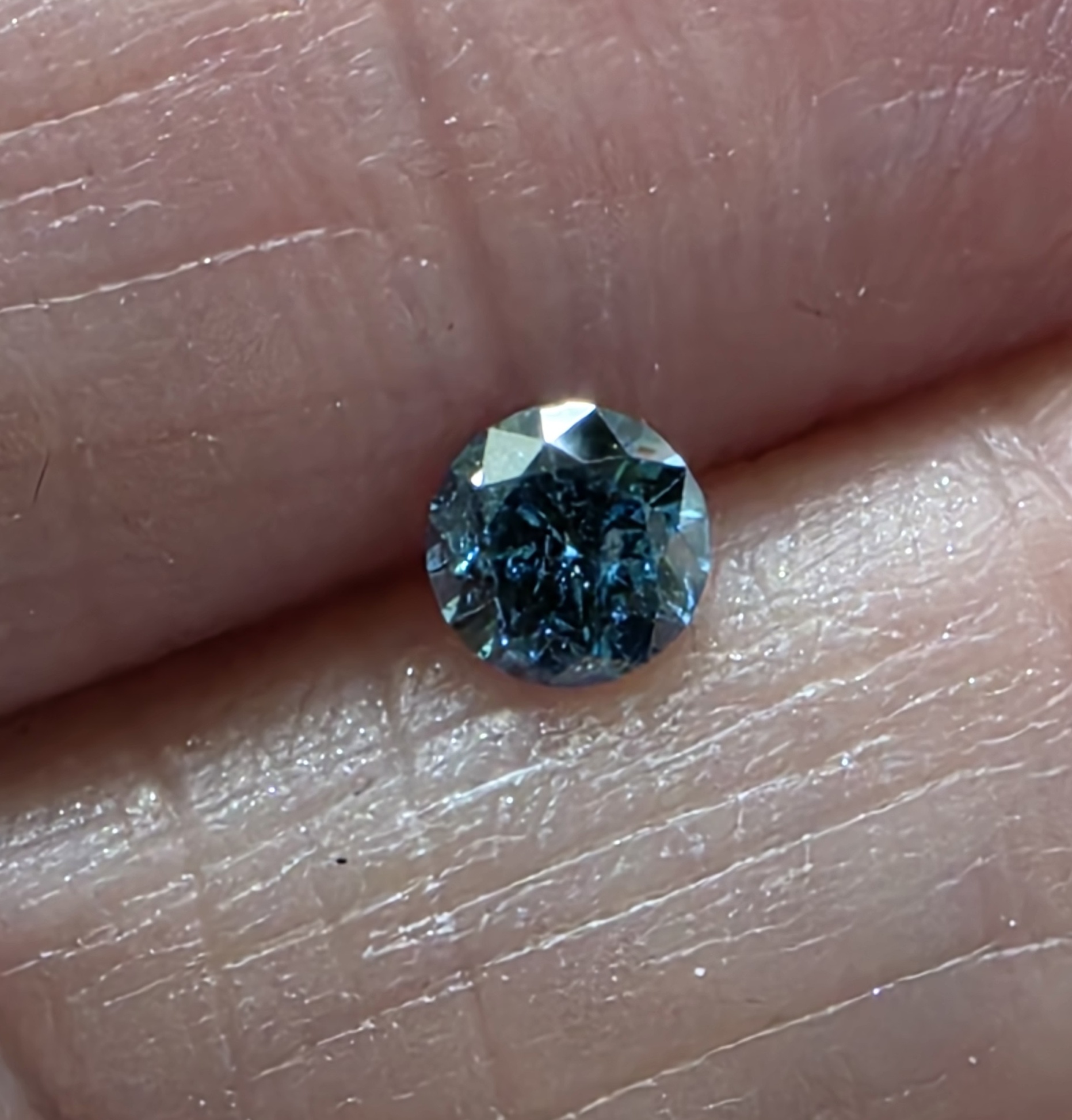 No Reserve .30 ct Natural Blue Diamond Round Cut Loose Gemstone