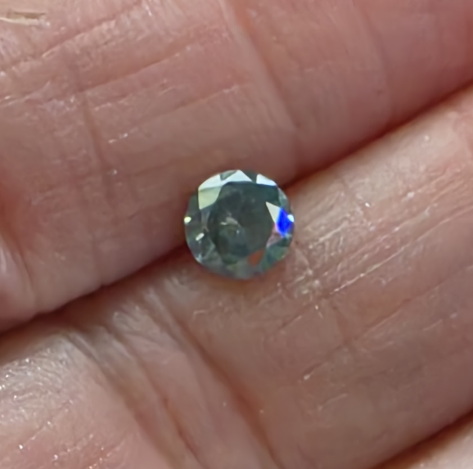 No Reserve .61 ct Natural Blue Diamond Round Cut Loose Gemstone