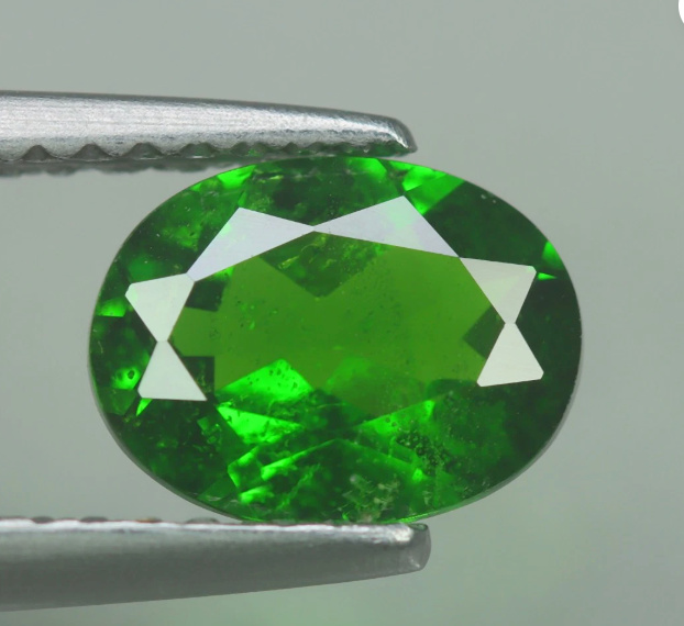 No Reservet Natural Chrome Diopside Oval Cut Loose Gemstone