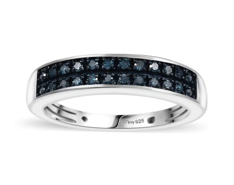 No Reserve 22. ct Natural Blue Diamond Ring Size 8