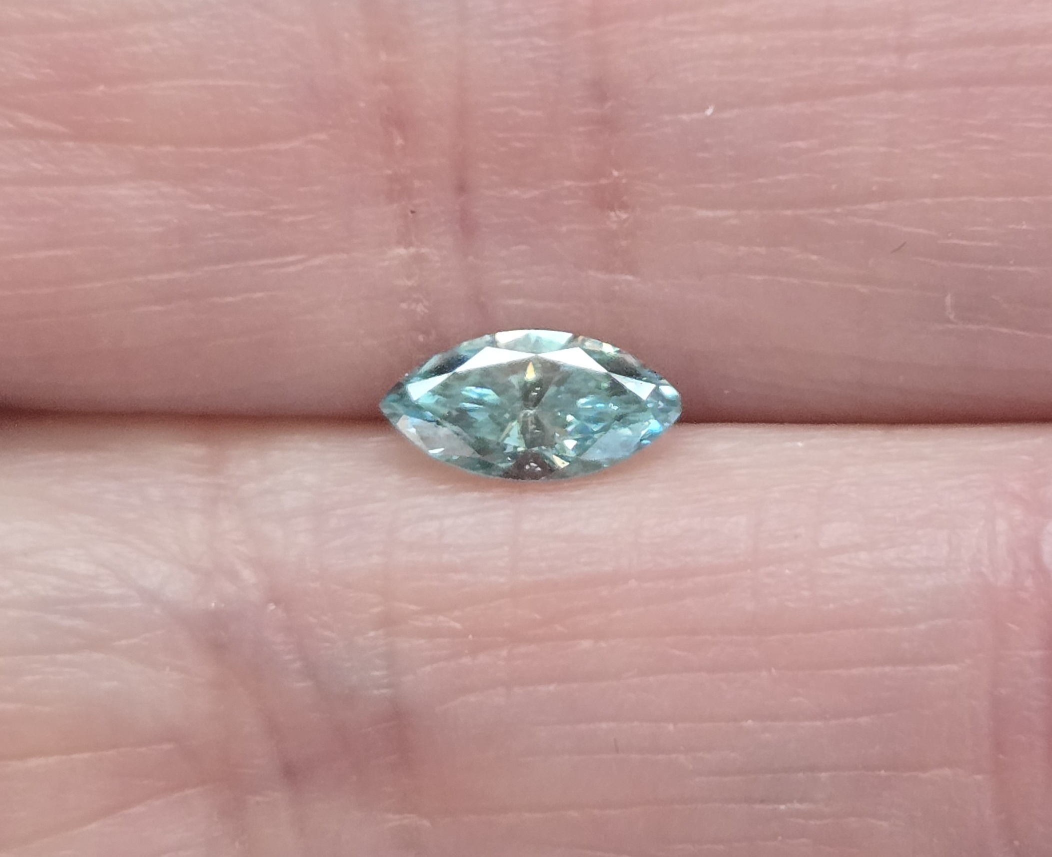 No Reserve .37 ct Natural Blue Diamond Marquise Cut Loose Gemstone
