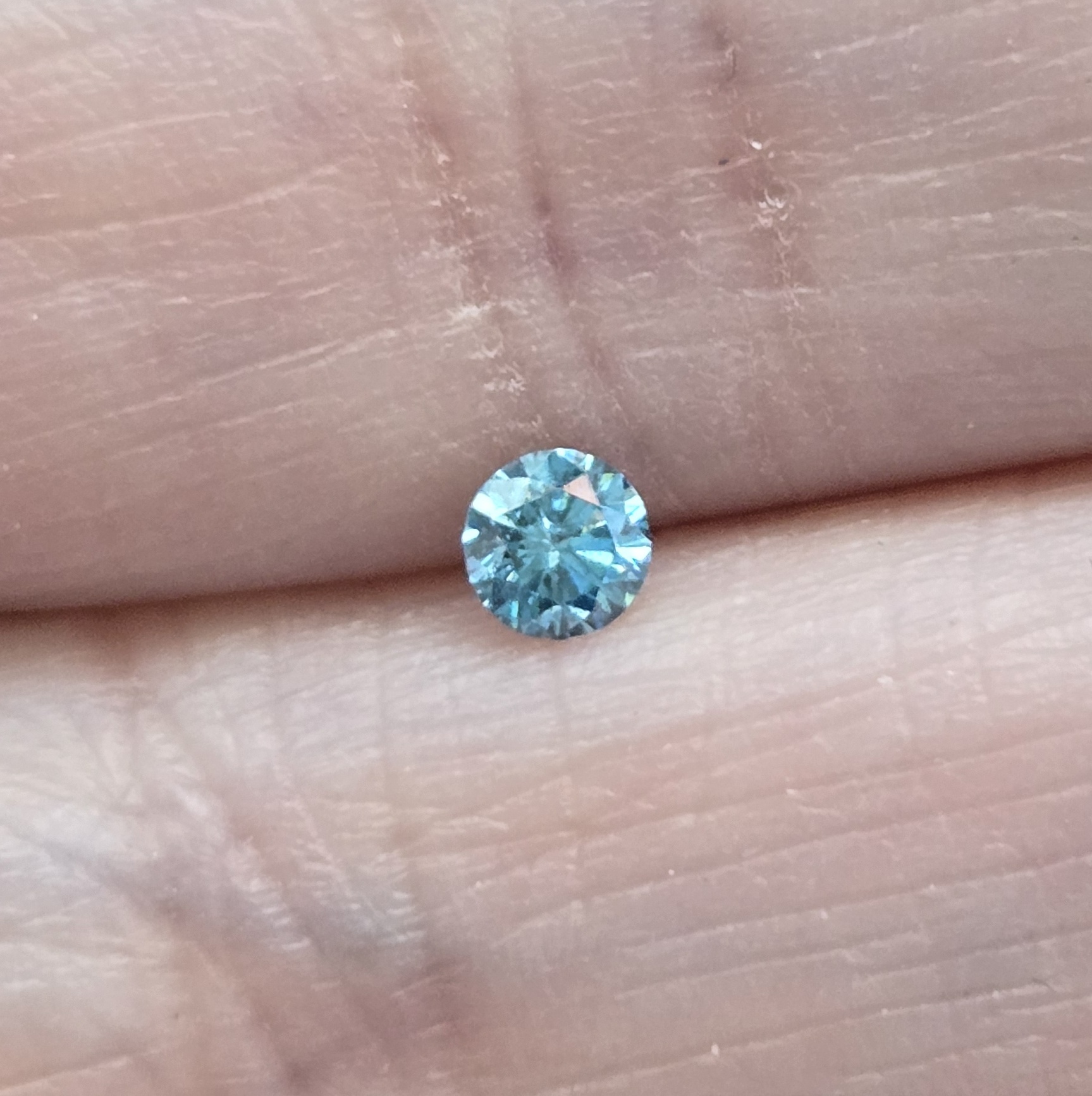 No Reserve  .15 ct Natural Blue Diamond Round Cut Loose Gemstone