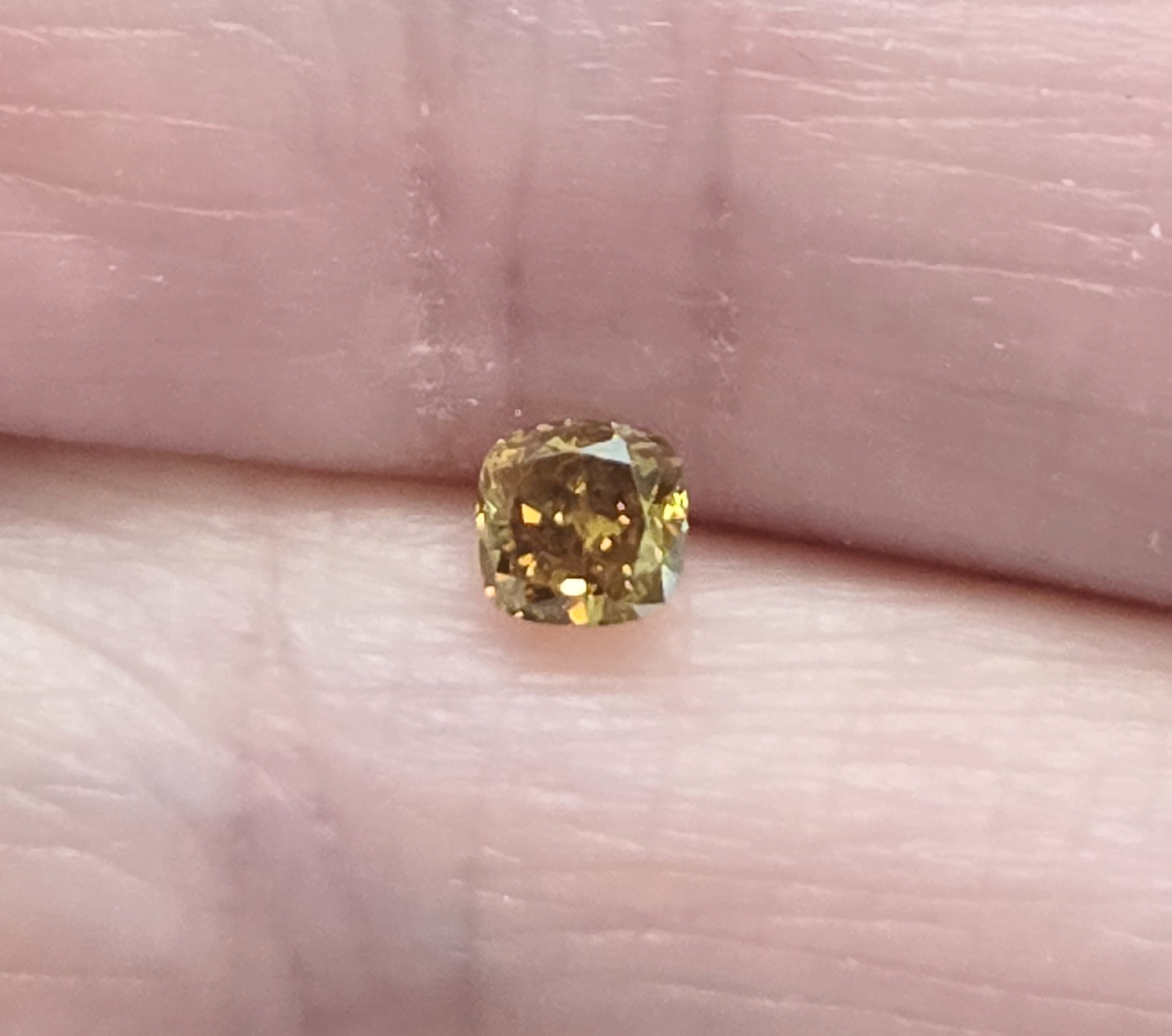 No Reserve .30 ct Natural Champagne Diamond Cushion Cut Loose Gemstone