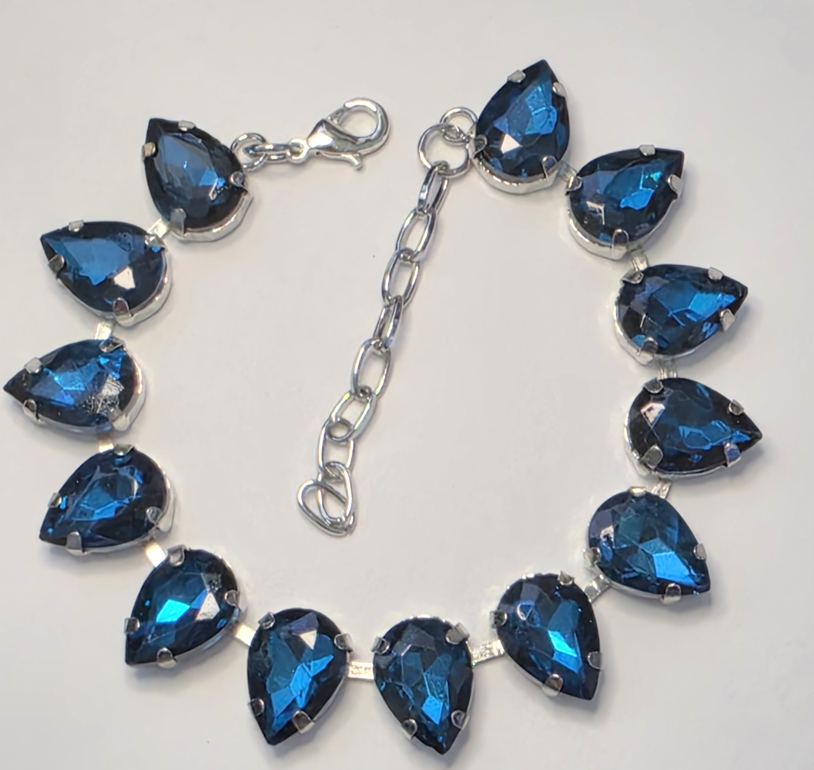 No Reserve Blue Austrian Crystal Tennis Bracelet