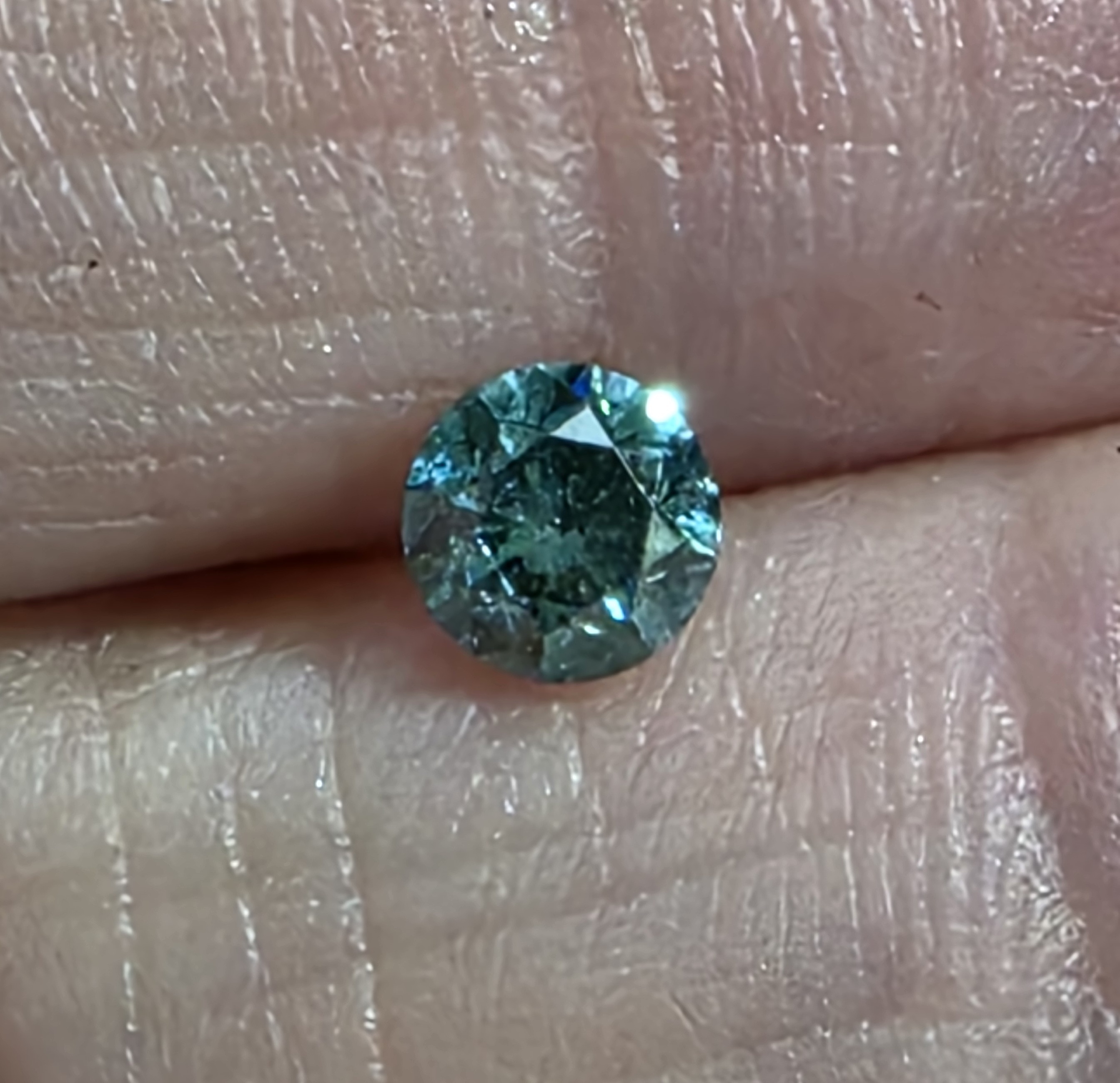 No Reserve .46 ct Natural Diamond Blue Round Cut Loose Gemstone