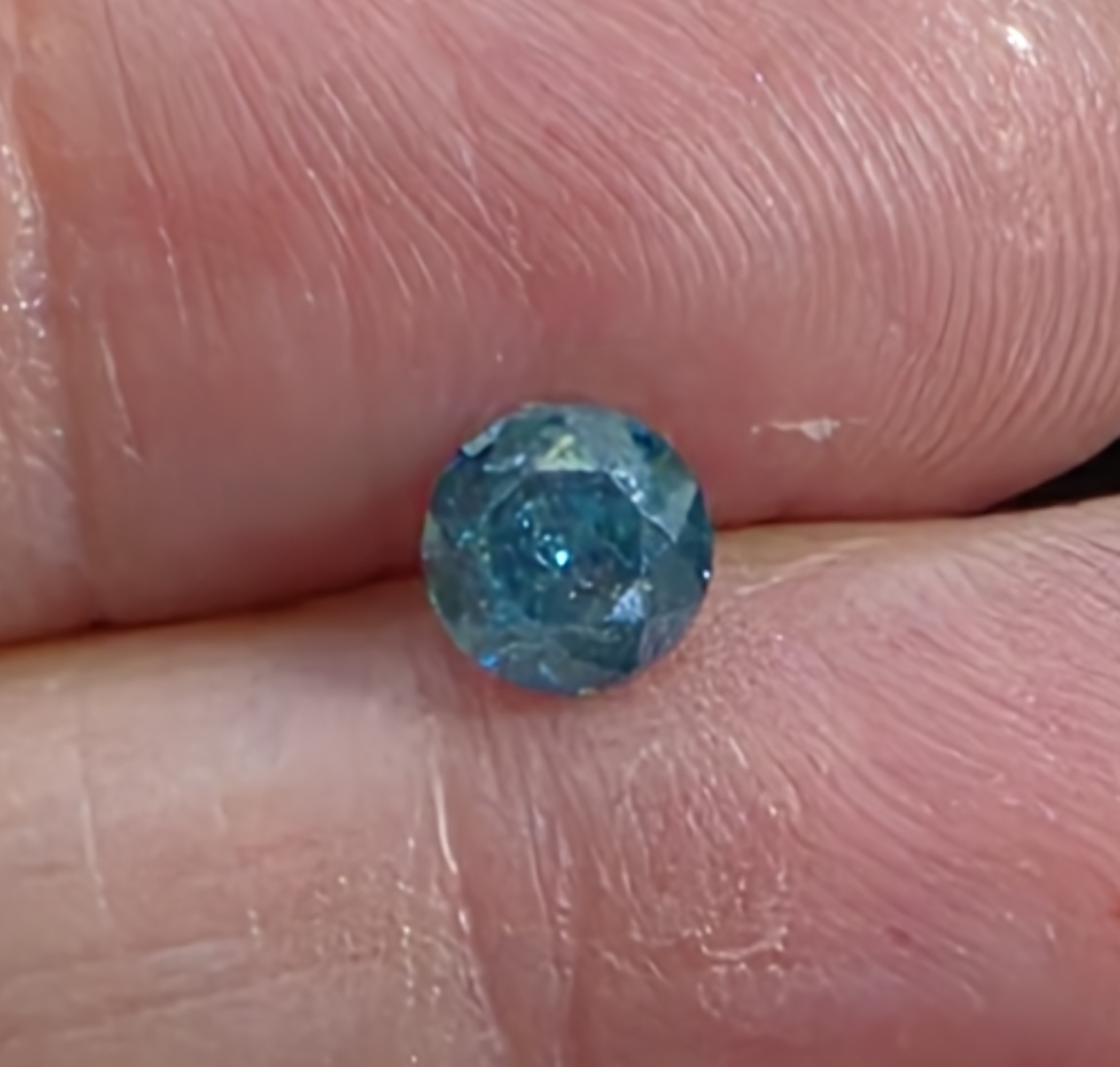 No Rserve .60 ct Natural Blue Diamond Round Cut Loose Gemstone