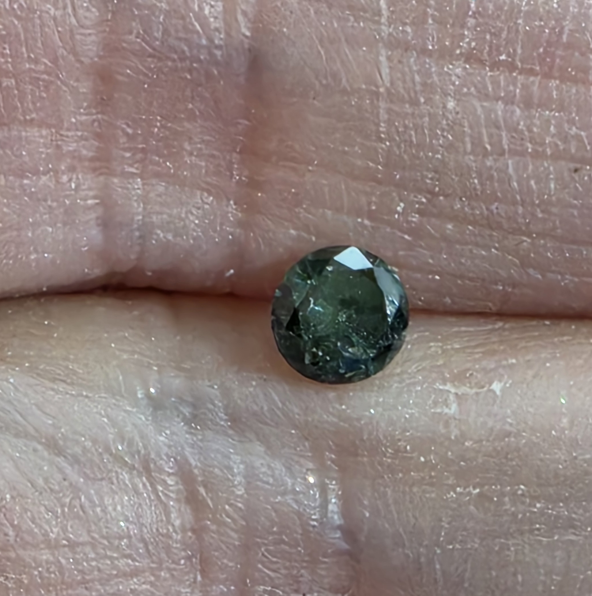 No Rserve .35 ct Natural Blue Diamond Round Cut Loose Gemstone