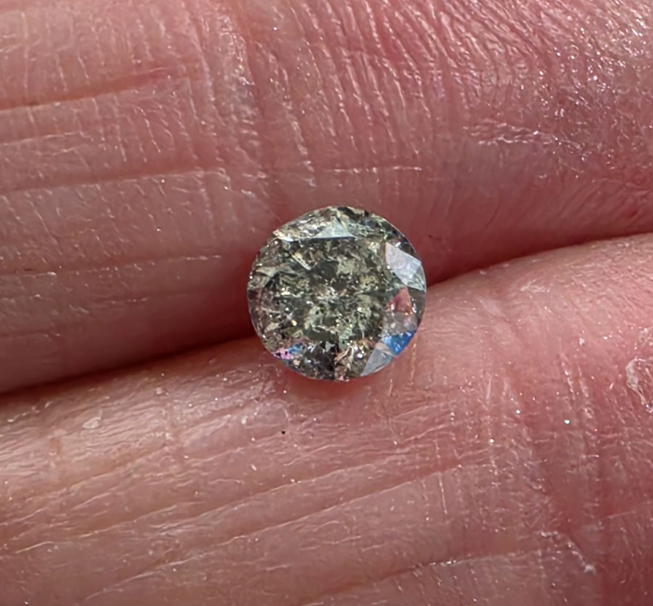 No Reserve  .69 ct Natural Diamond Round Cut Loose Gemstone