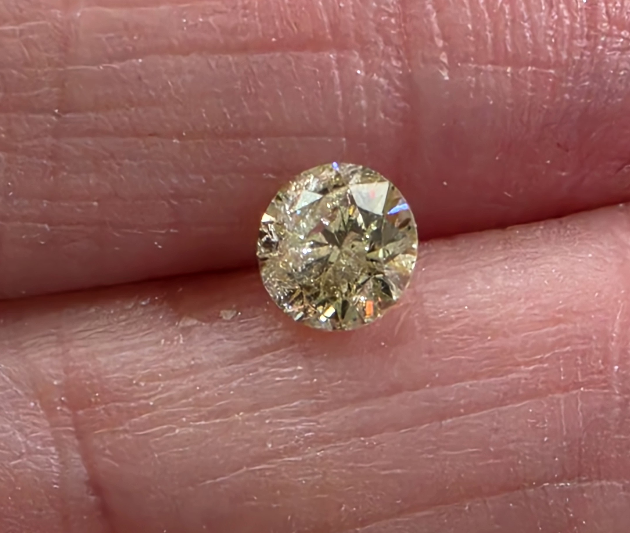 No Reserve  .51 ct Natural Diamond Round Cut Loose Gemstone