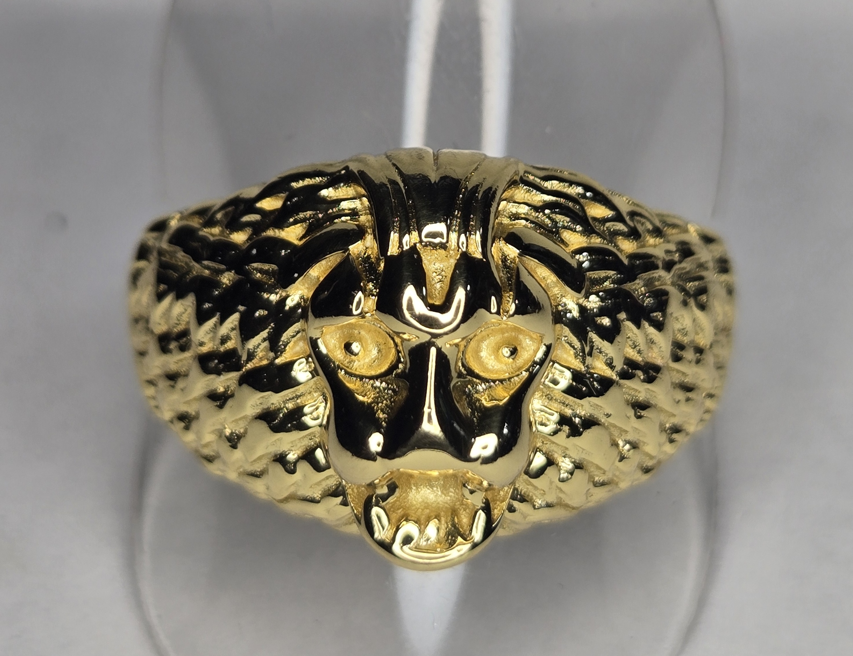 No Reserve 18k Gold Bonded Lion Ring Size 13