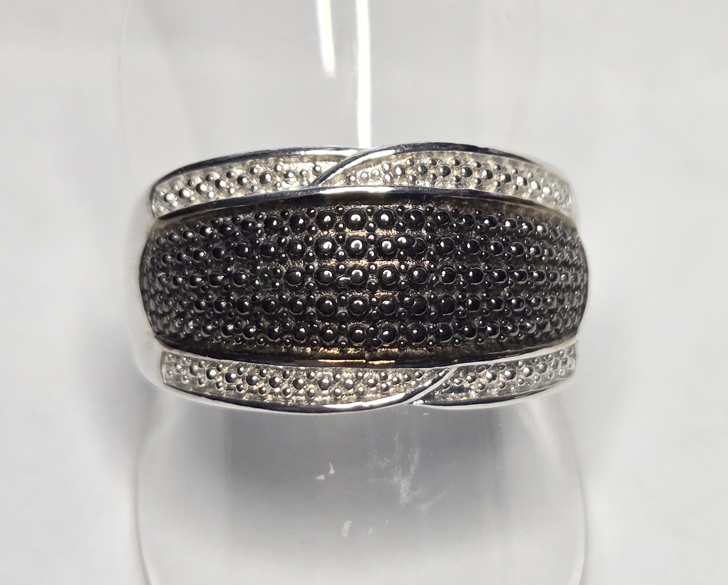 No Reserve Natural Black Diamond Band Ring Size 6
