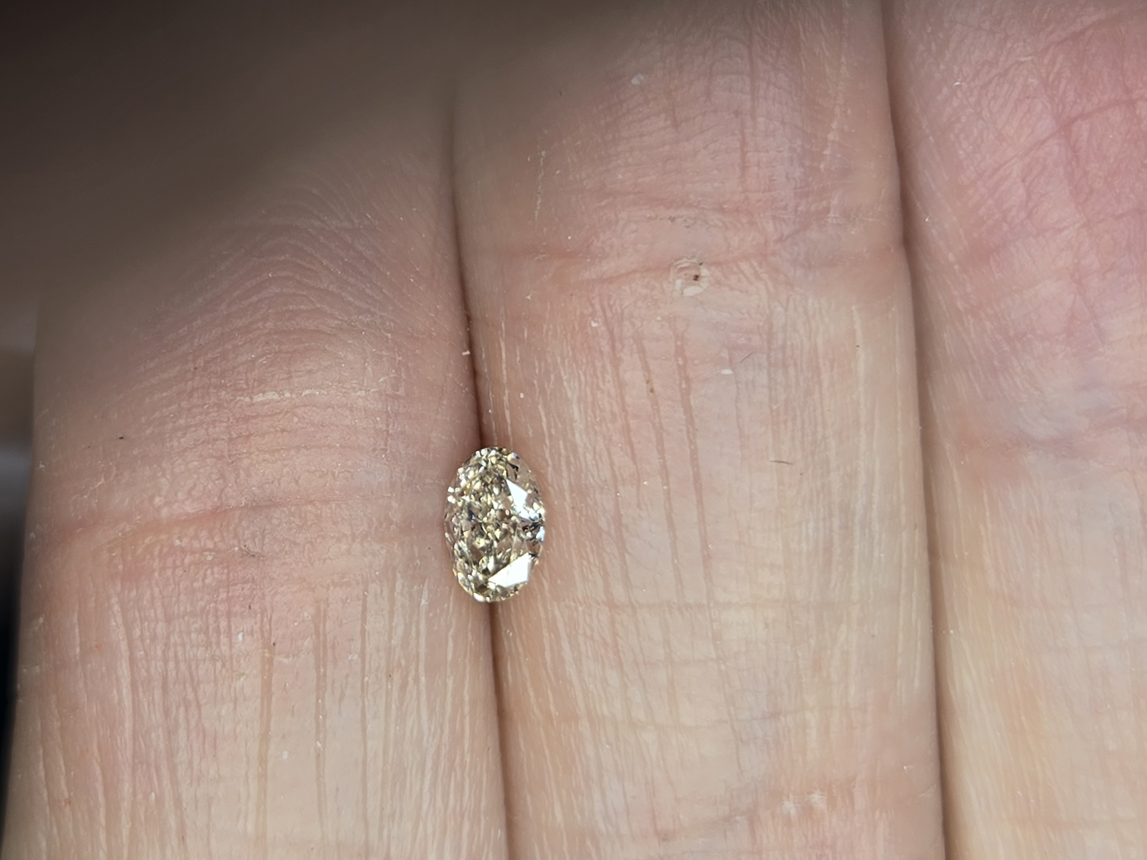 No Reserve .27 ct Natural  Champagne Diamond Oval Cut Loose Gemstone