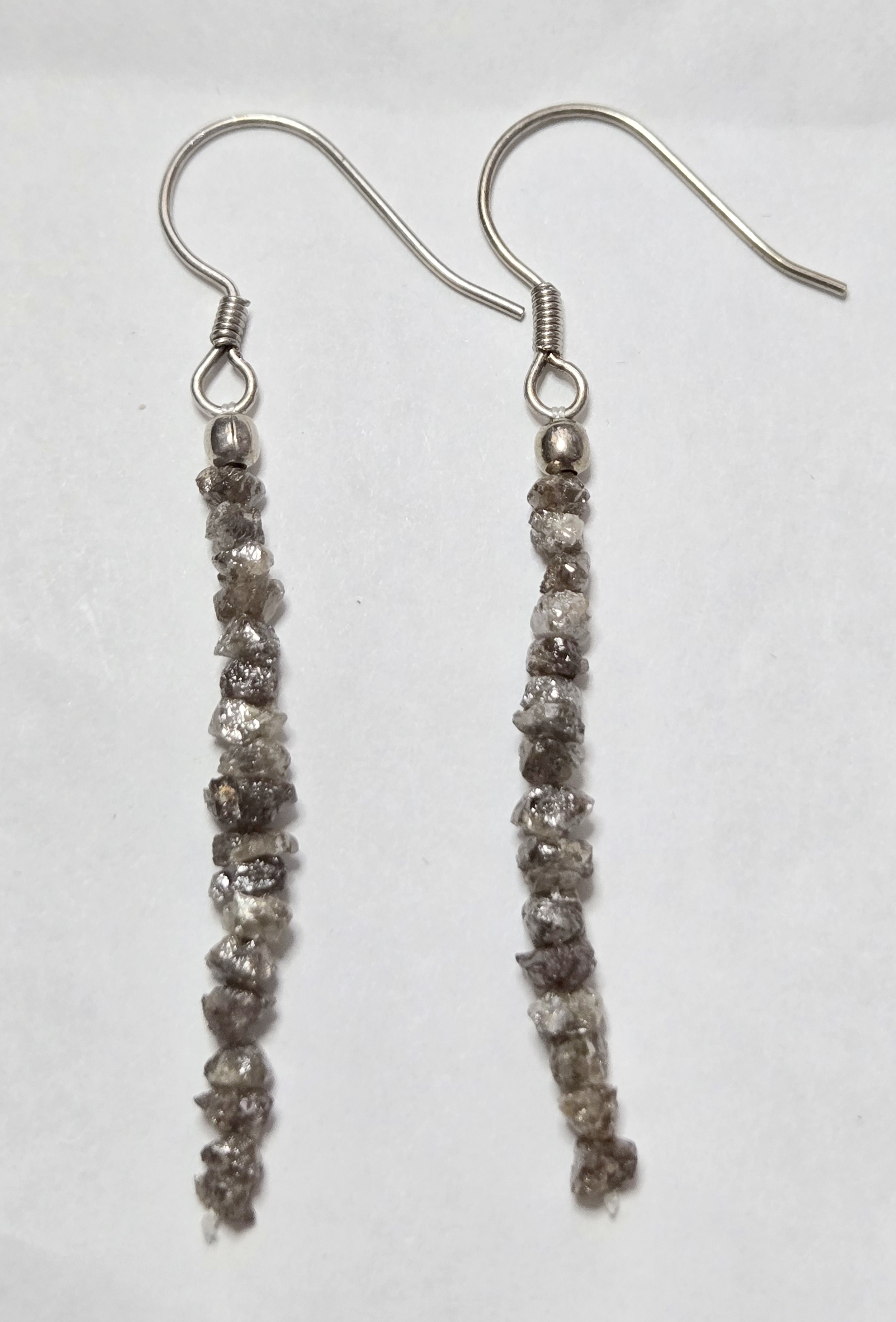 No Reserve 2.00 ct Natural Rough Diamond Earrings