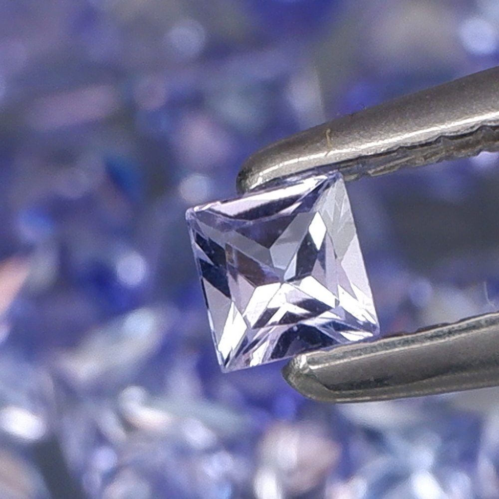 No Reserve VVS Natural  Tanzanite Square Cut Loose Gemstone