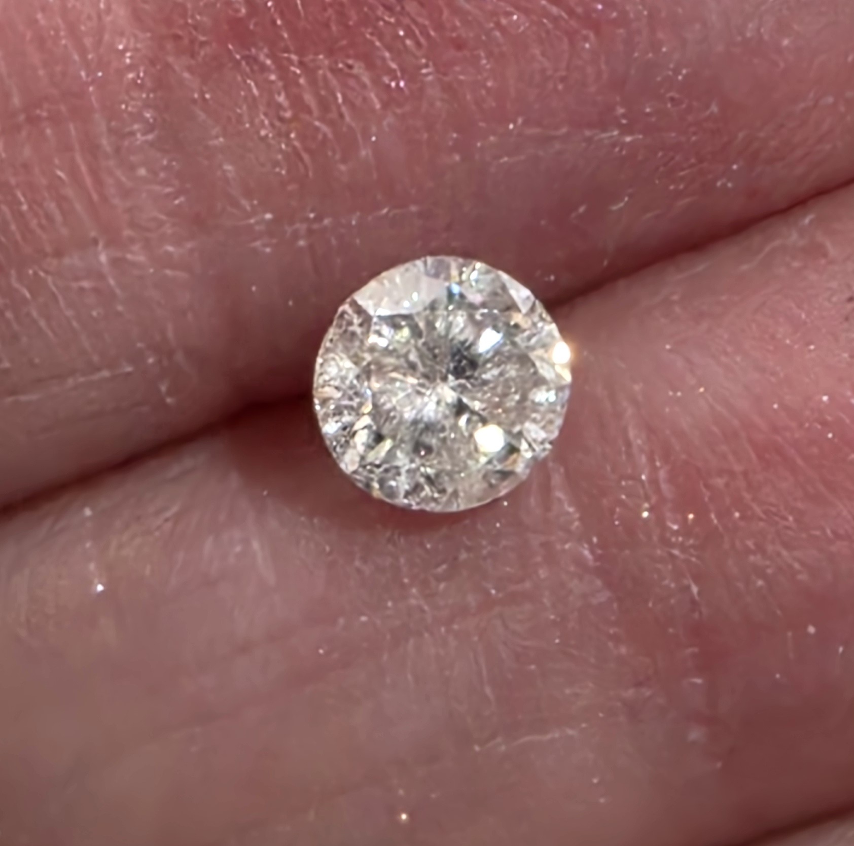 No Reserve  .67 ct Natural Diamond Round Cut Loose Gemstone