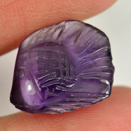 6.25 ct Natural Amethyst Fish Carving Loose Gemstone | Property Room