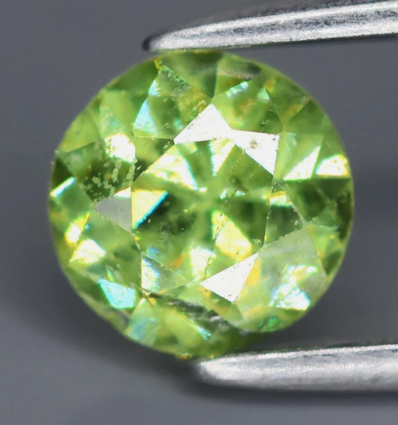 No Reserve VVS Natural Demantoid Garnet Round Cut Loose Gemstone