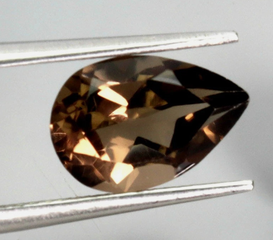 No Reserve VVS Natural Smoky Quartz Pear Cut Loose Gemstone