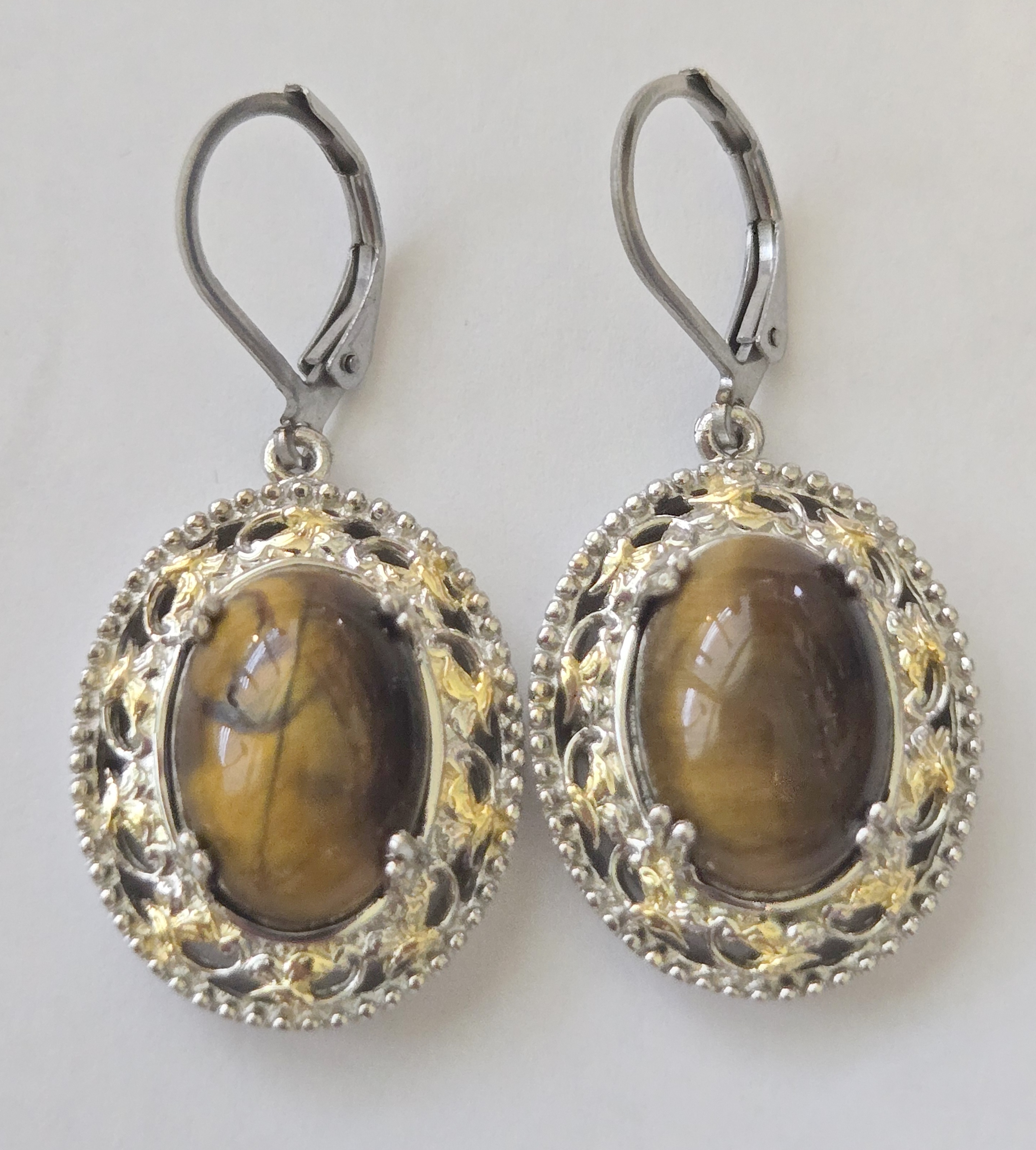 No Reserve Natural Tigers Eye Earrings