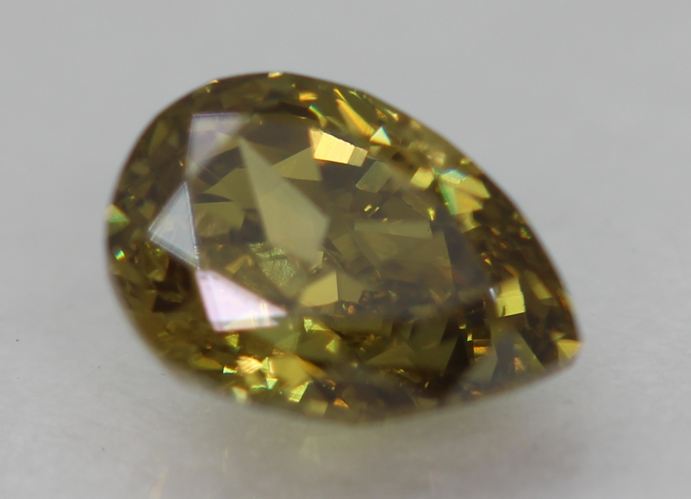 No Reserve .12 ct Natural Champagne Diamond Pear Cut  Loose Gemstone