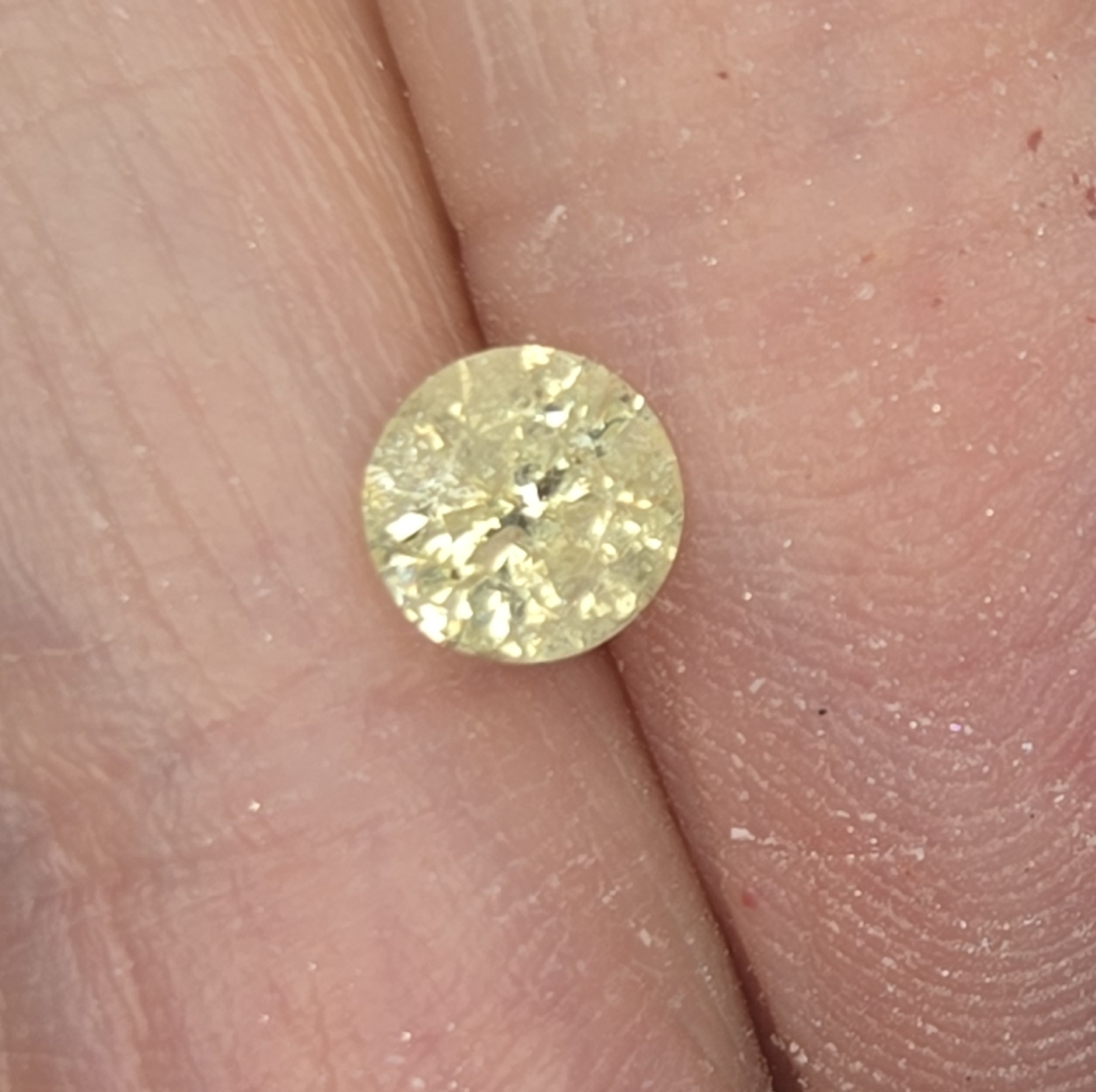 No Reserve .51 ct Natural Yellow Diamond Round Cut Loose Gemstone