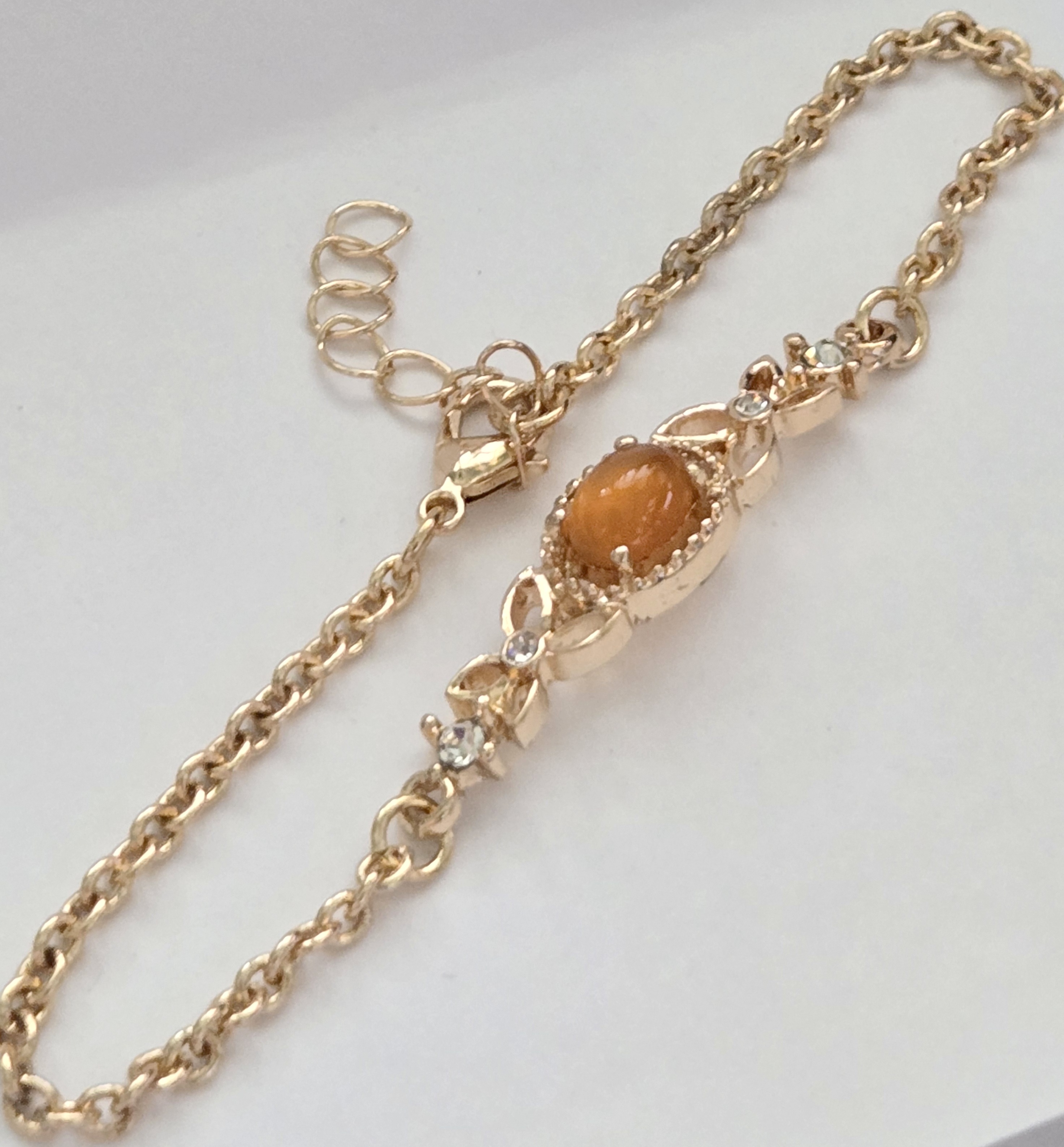 No Reserve Natural Citrine & Austrian Crystal Bracelet