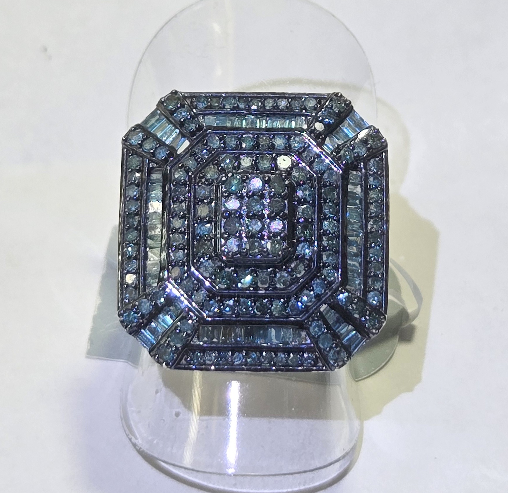 No Reserve 1.52 ct Natural Blue Diamond Ring Size 6