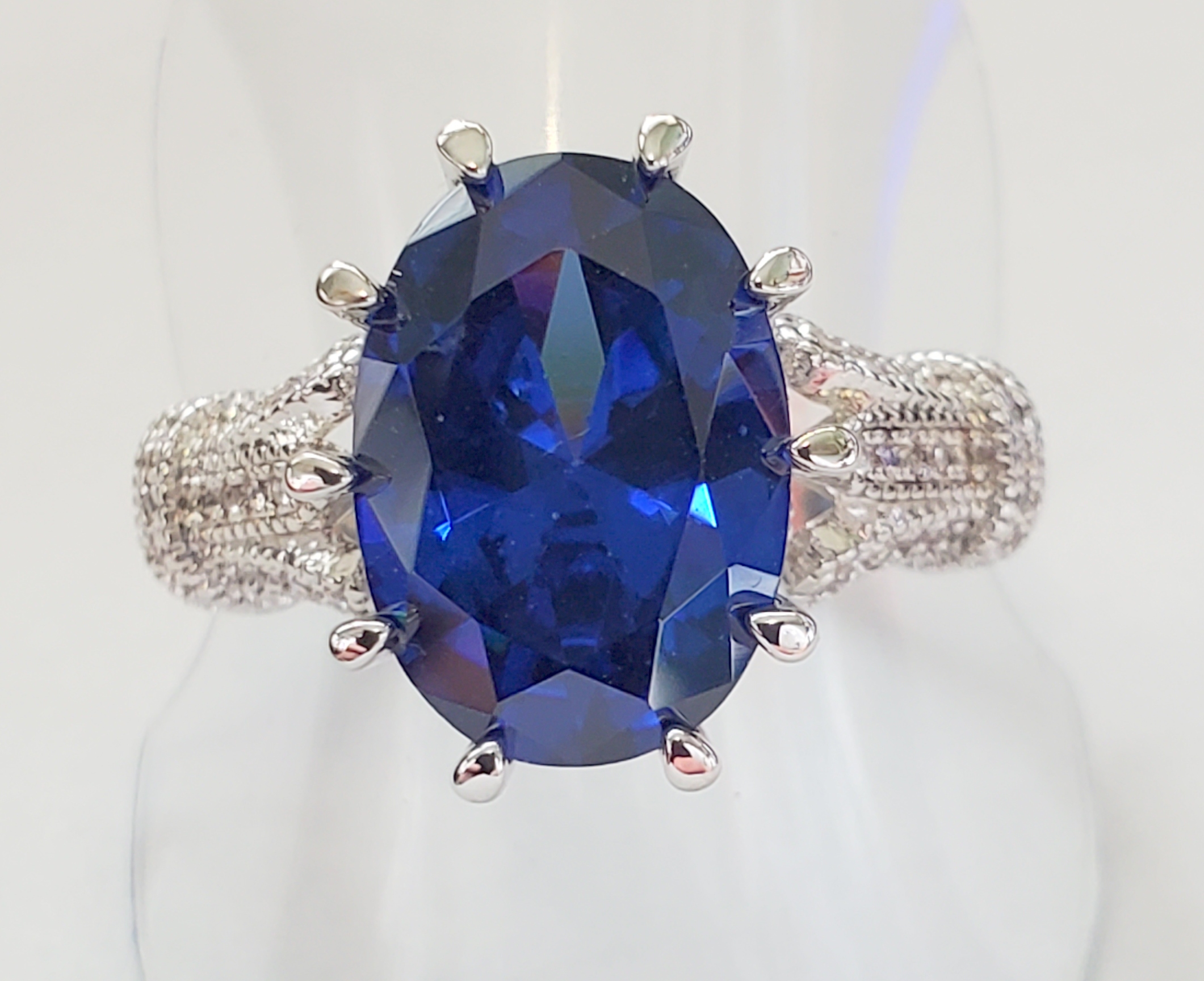 Yaresul Saphir Ring Herren 7ct Rechteck Schliff Erstellt Blau