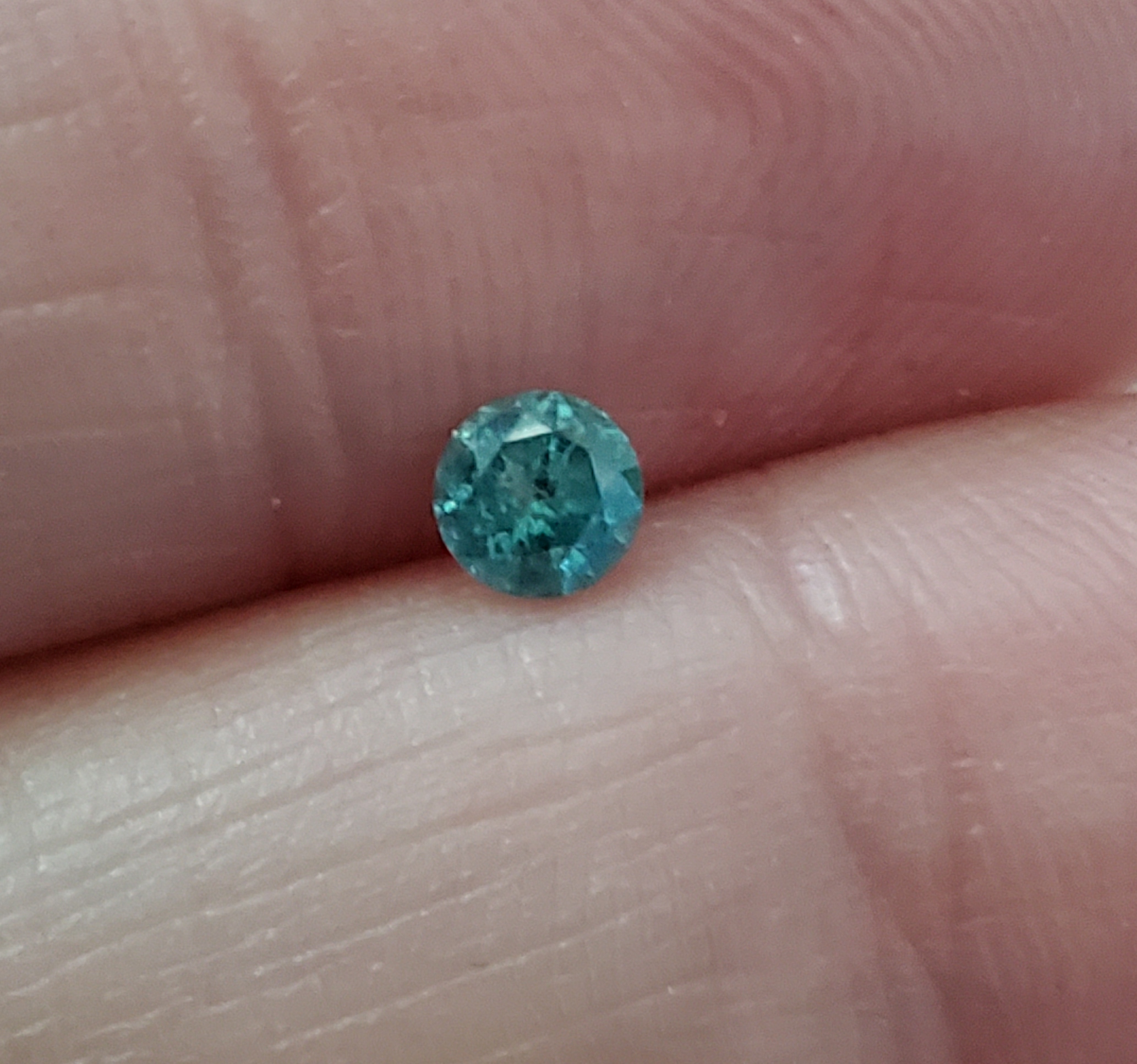 No Reserve .20ct Blue Diamond Round Cut Loose Gemstone