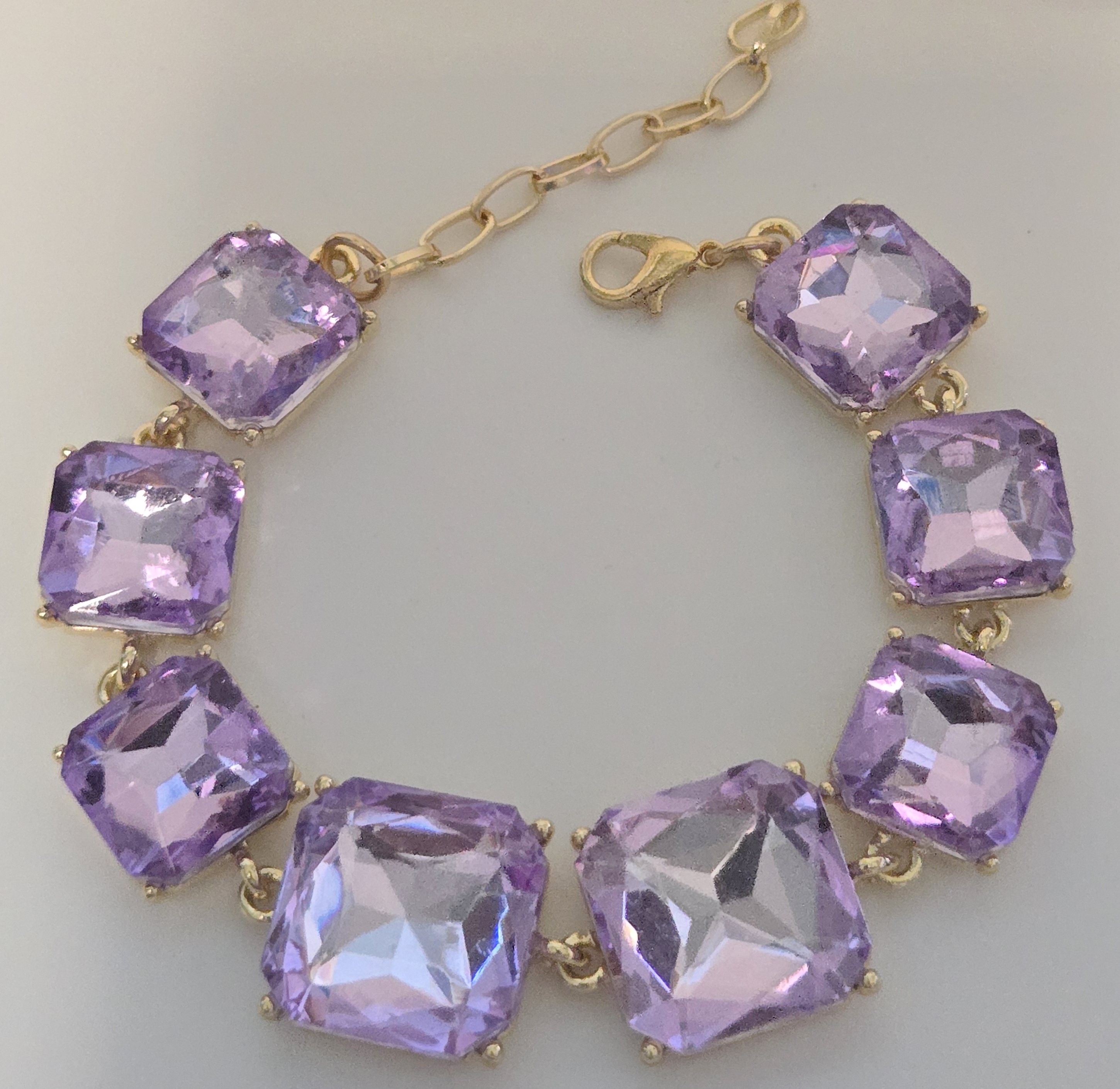 No Reserve Lavender Austrian Crystal Tennis Btracelet