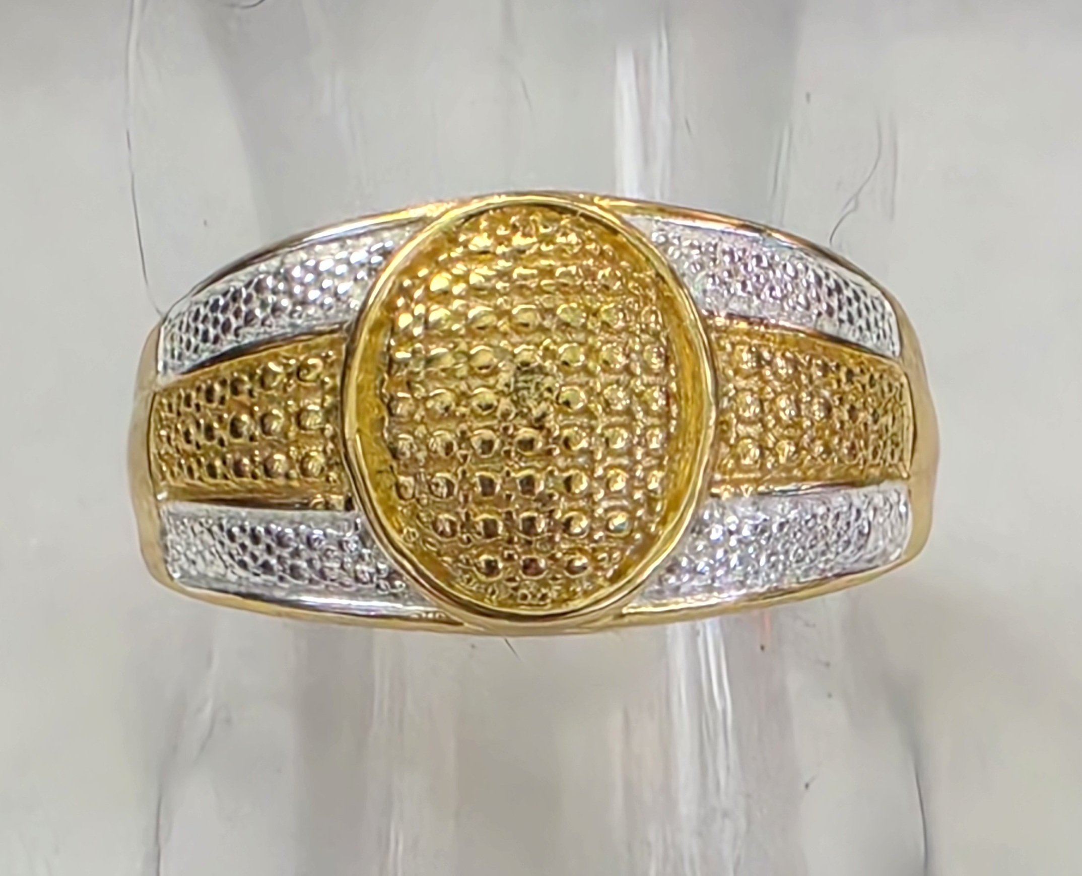 No Reserve Natural Diamond Two Tone Ring Size 6