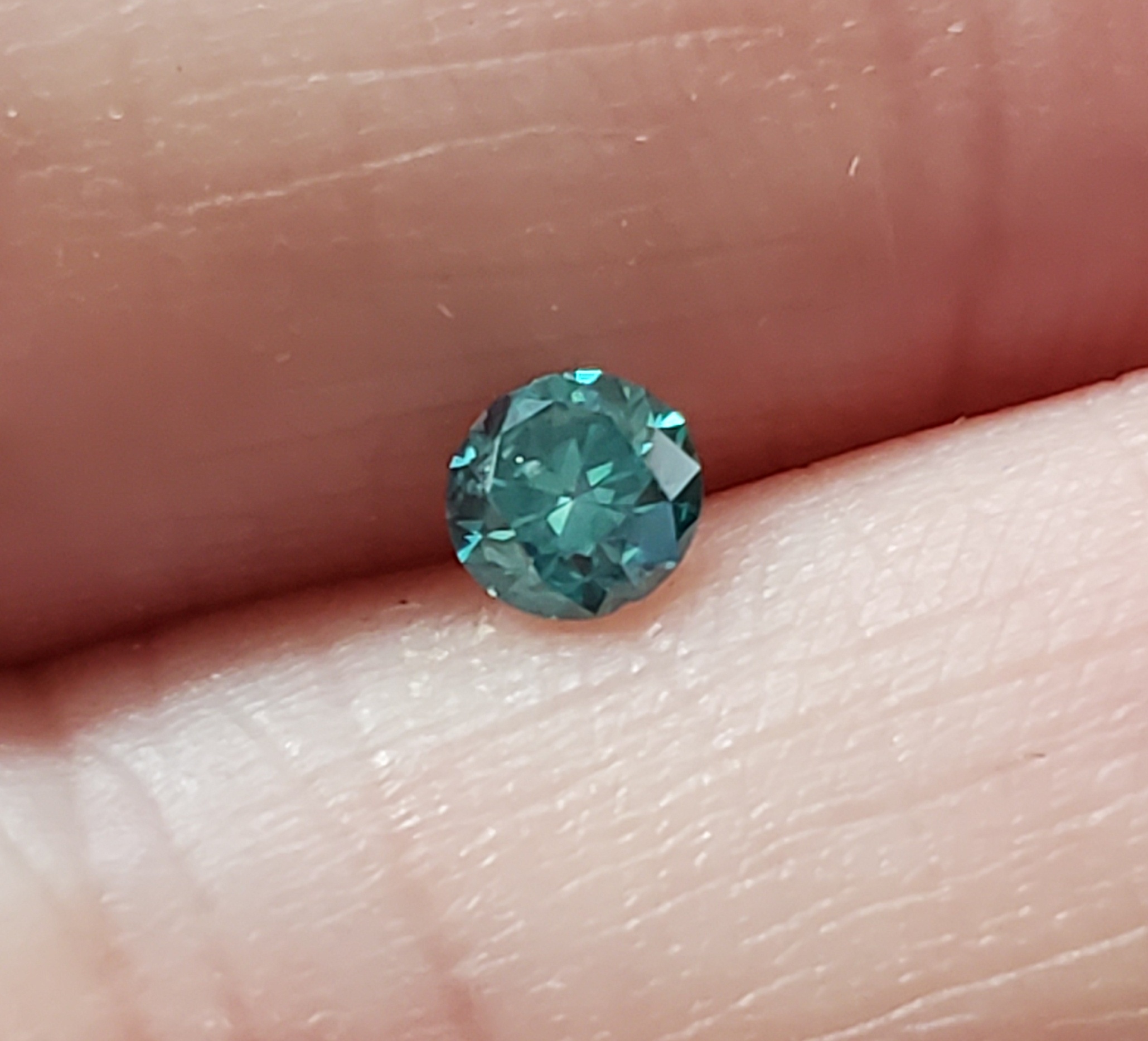 No Reserve  .15 Natural Blue Diamond Round Cut Loose Gemstone