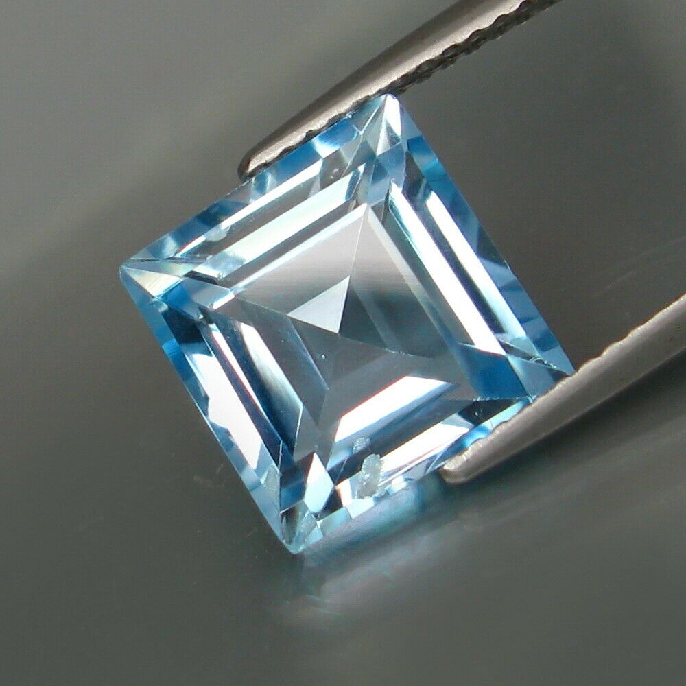 No Reserve Sky Blue Topaz Square Cut Loose Gemstone