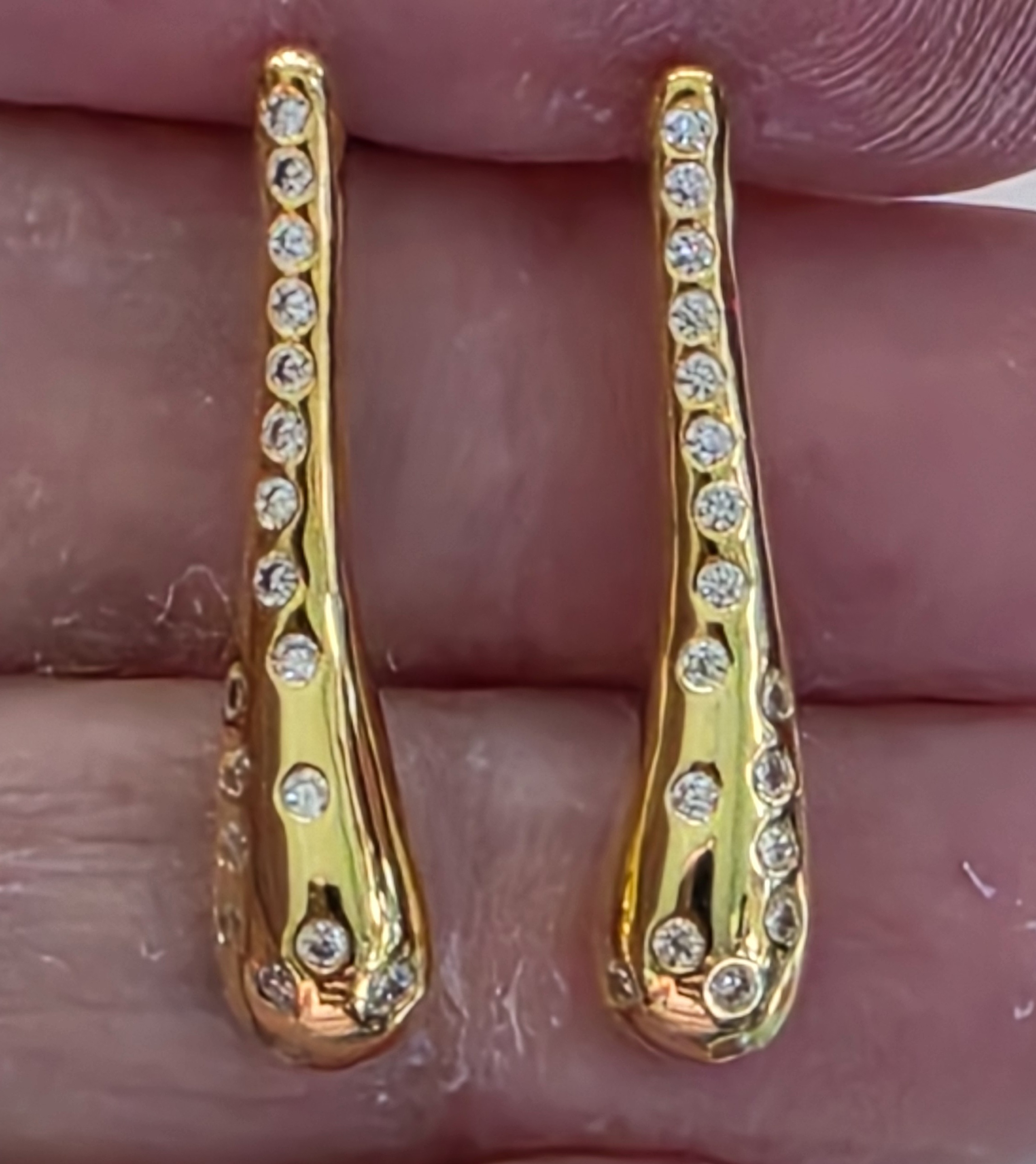 No Reserve Simulated Diamond Stick Earrings
