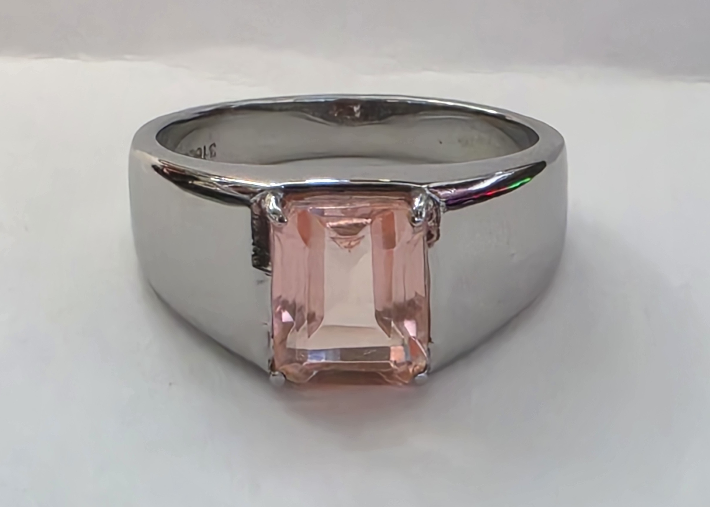 No Reserve Men's Morganite RIng Size 14