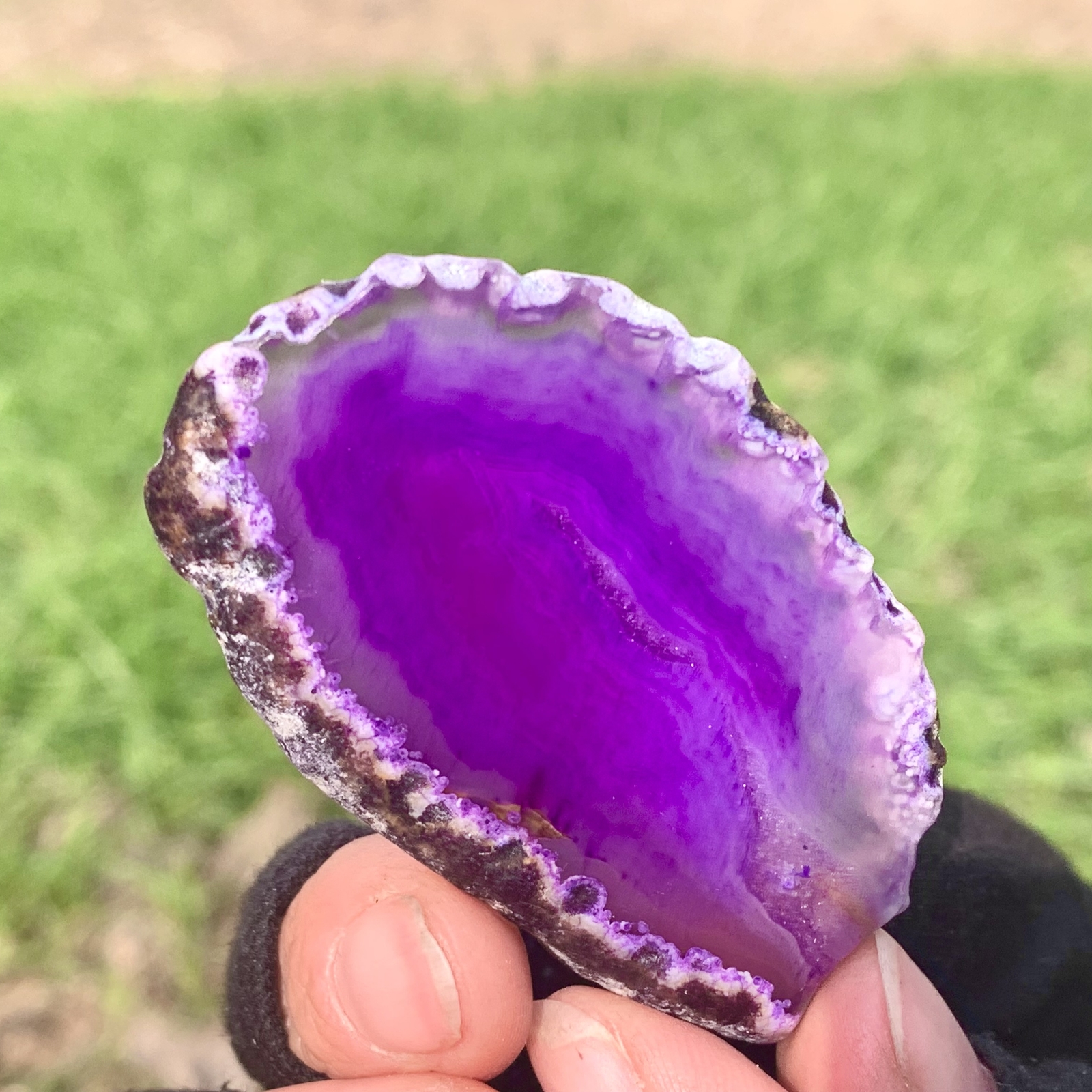  No Reserve  101. 21 ct Natural Amethyst Geode Slice Loose Gemstone