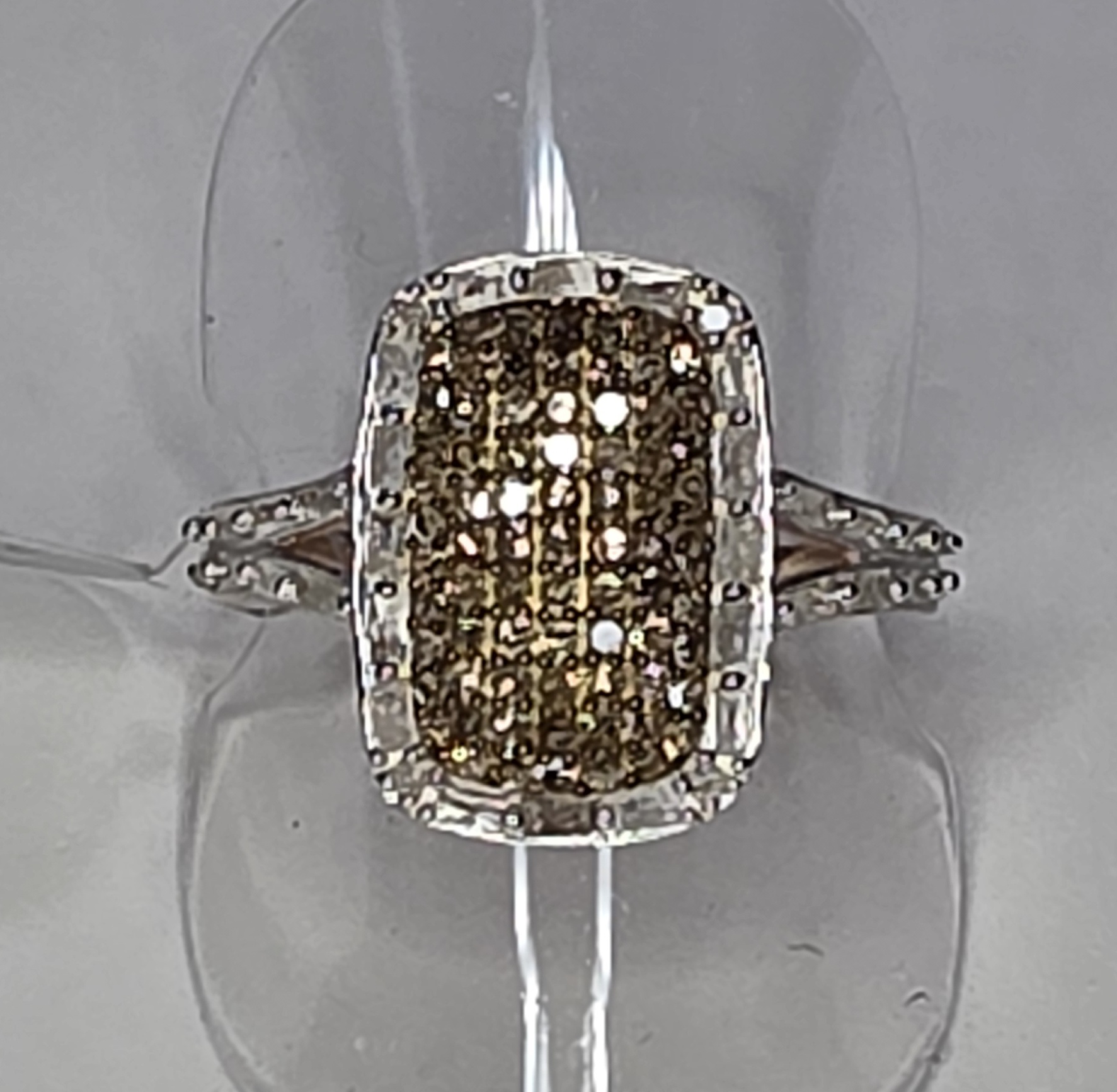 No Reserve  1.03 ct Natural Diamond .925 Sterling Silver Ring Size 8
