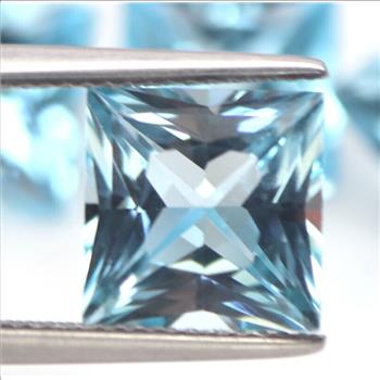 No Reserve 4mm VVS Natural Blue Topaz Square Cut Loose Gemstone