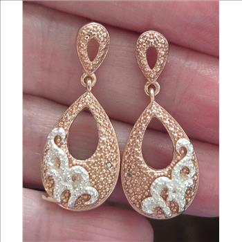 No Reserve Natural Pink Diamond Dangle Earrings