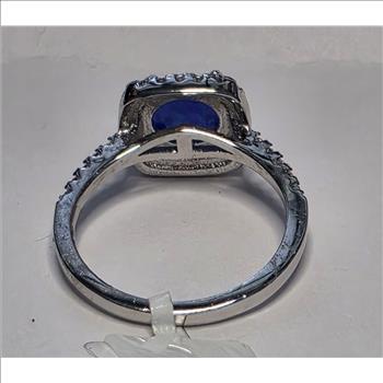 No Reserve Opal & Zircon Halo Ring Size 5