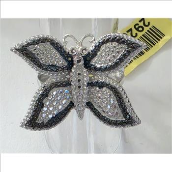 No Reserve Natural Diamond  Butterfly Ring Size  7