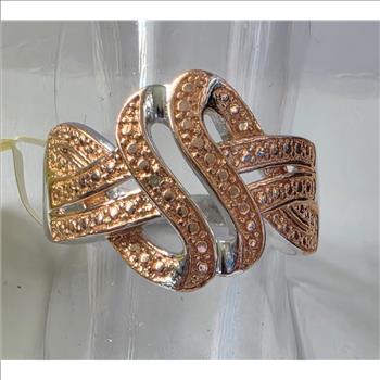 No Reserve Natural Diamond  Rose Gold Ring Size 6