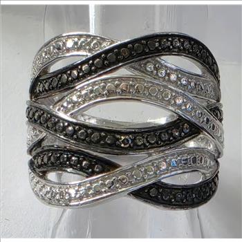 No Reserve Natural Black Diamond Ring Size 5