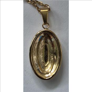 No Reserve 14k/316L Stainless Steel Signet Pendant & Chain Necklace
