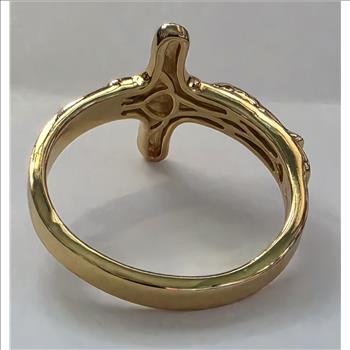 No Reserve 14k/316L Stainless Steel Crucifix Ring Size 13