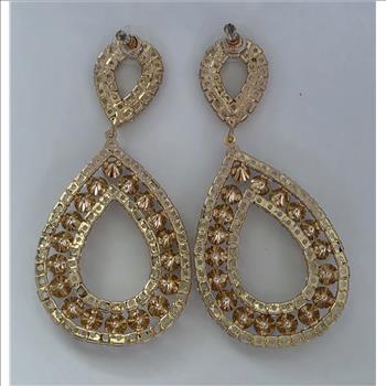 No Reserve Pearll & Austrian Crystal Dangle Earrings
